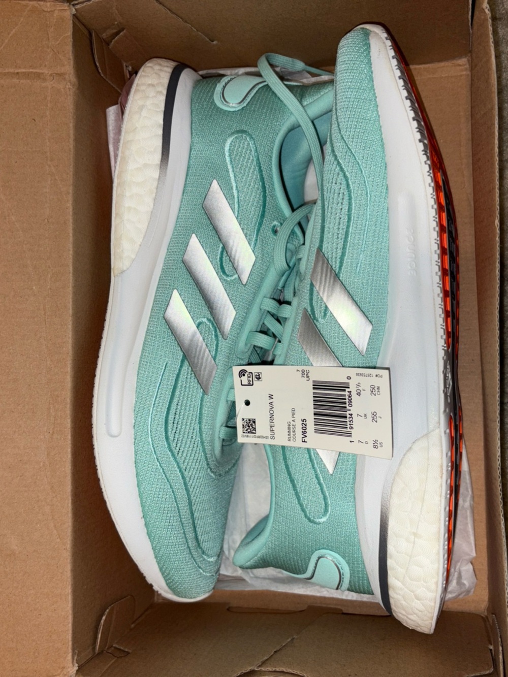 Adidas Womens Supernova Sneaker Mint, size 8.5